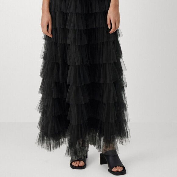 Tiered Tulle Maxi Skirt Black - Picture 3 of 5